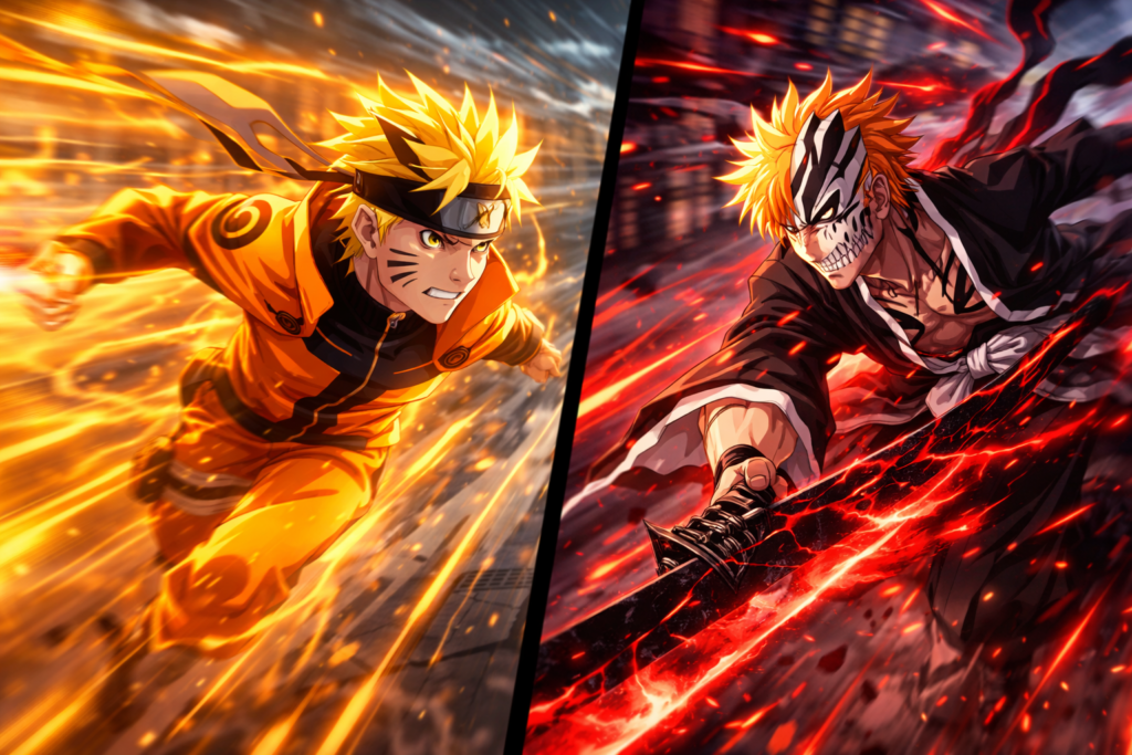 Naruto’s chakra-enhanced agility with Ichigo’s lightning-fast spiritual movement.