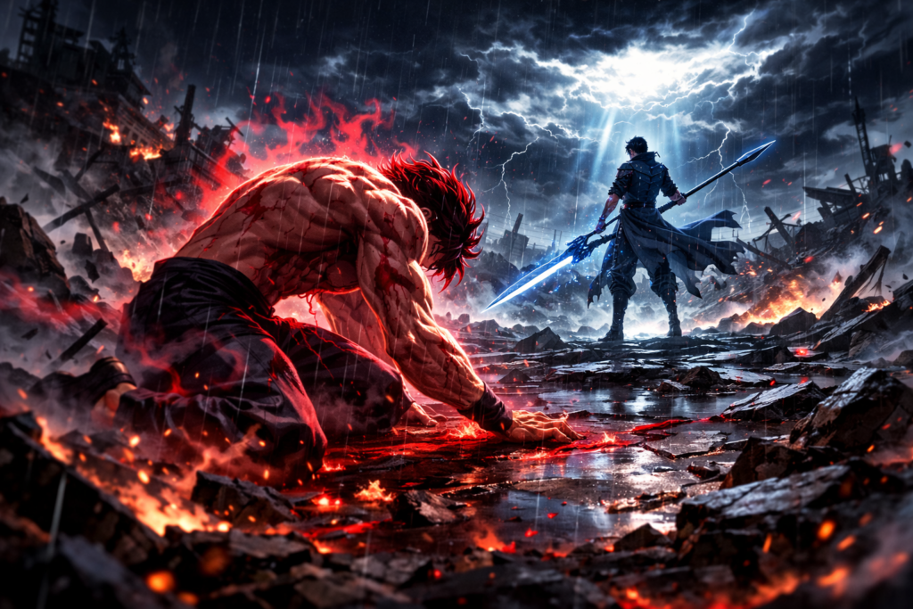 A speculative ending scene, leaving fans to debate who would truly stand victorious in this cross-universe clash.