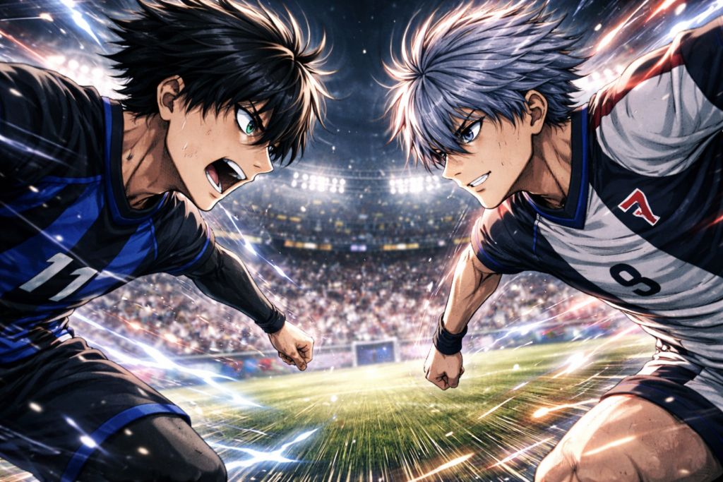 Depicts the moment tactical debates disappear and raw talent takes over — Loki vs Rin.