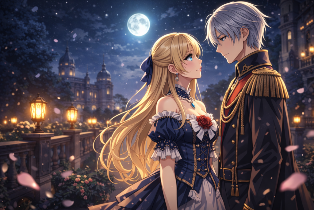 A soft romantic scene symbolizing the slow development of love between Elsa and Julius.