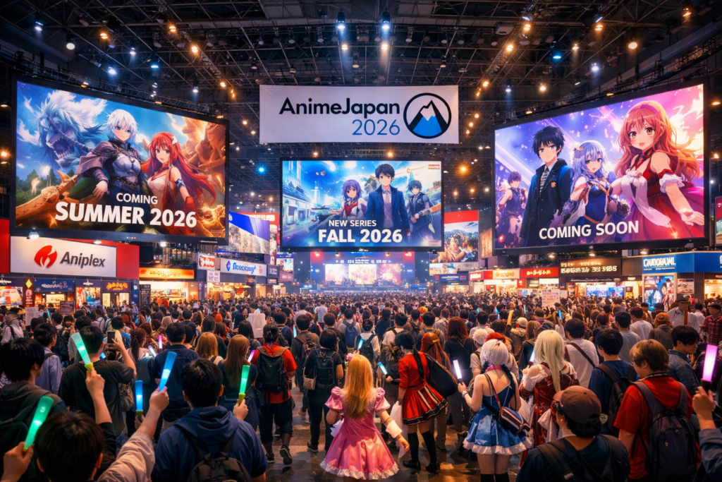 AnimeJapan 2026 at Tokyo Big Sight, capturing the energy of the biggest anime event of the year.