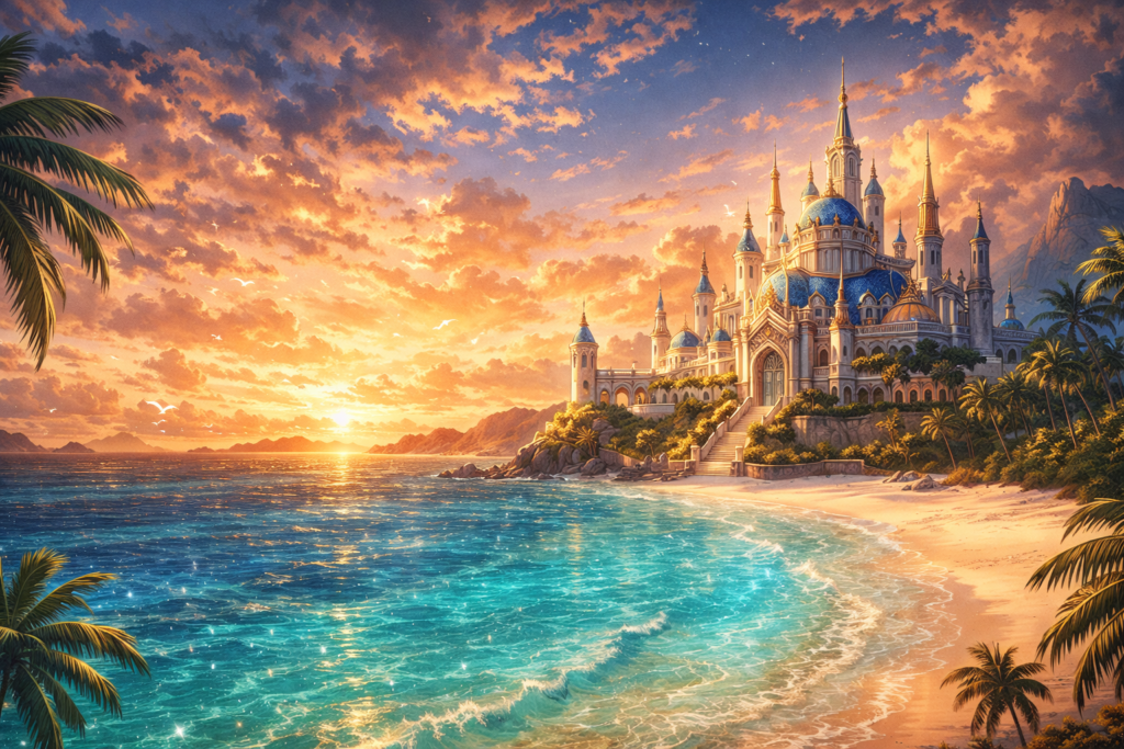 The luxurious island resort where the story begins — a paradise that soon turns into the center of a powerful new conflict.