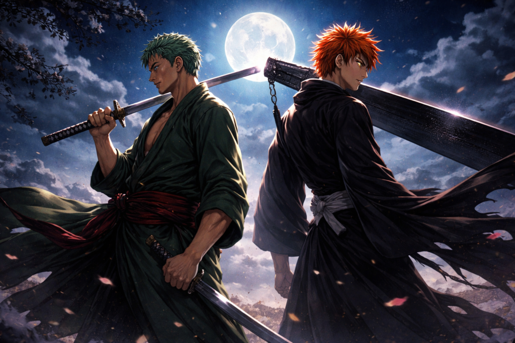 A calm and emotional moment before the ultimate anime sword battle begins.