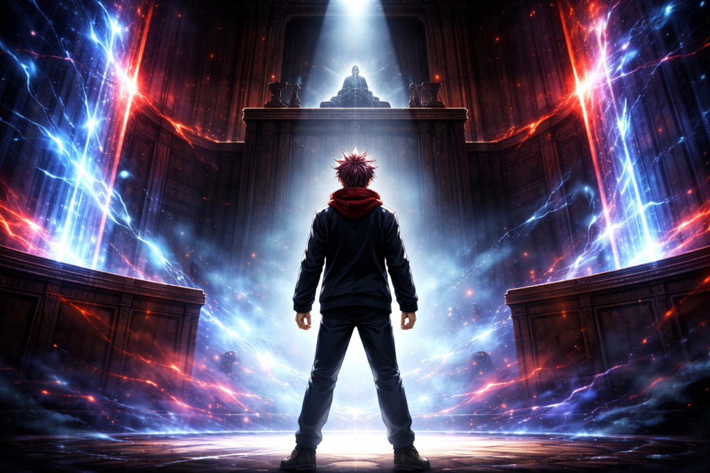 The moment Yuji becomes a defendant instead of a fighter inside the terrifying Domain Expansion.