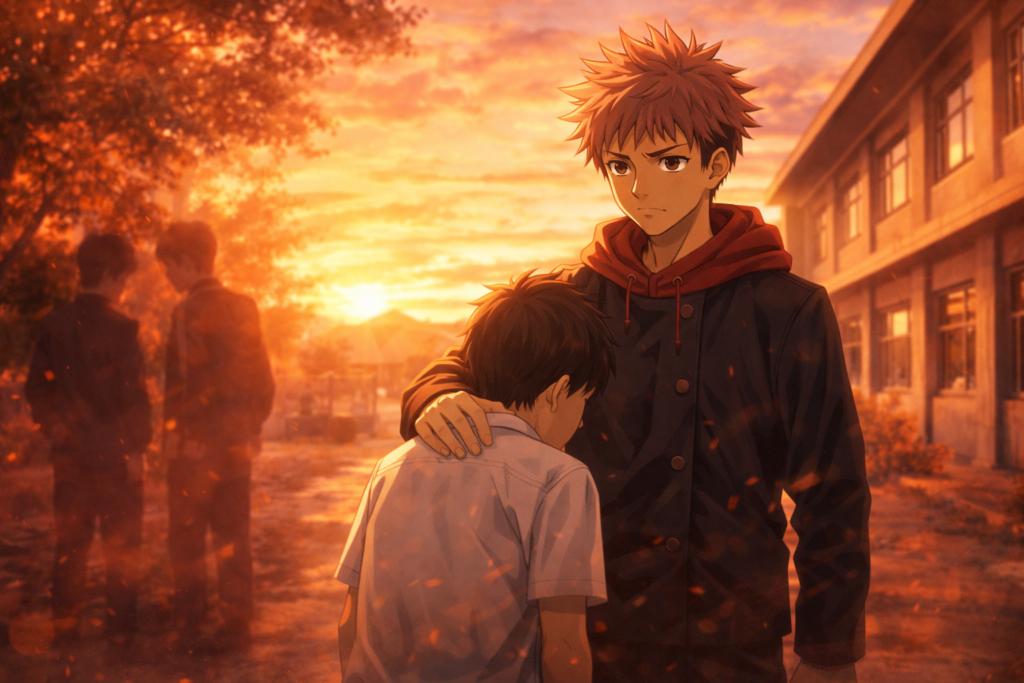 A heartfelt flashback showing Yuji’s quiet heroism long before the Culling Game began.