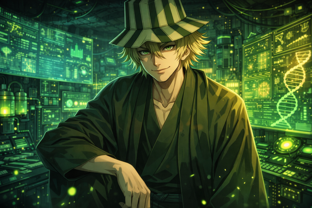 A playful yet intellectually sharp visual highlighting battlefield strategy and scientific genius.