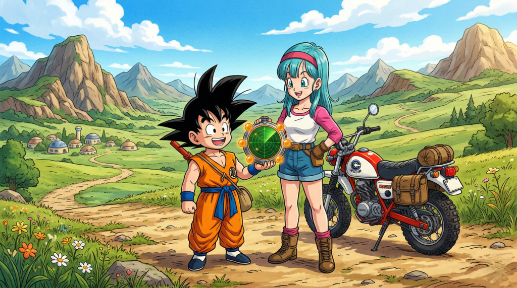 Represents the very beginning of the Dragon Ball quest — friendship, curiosity, and adventure.