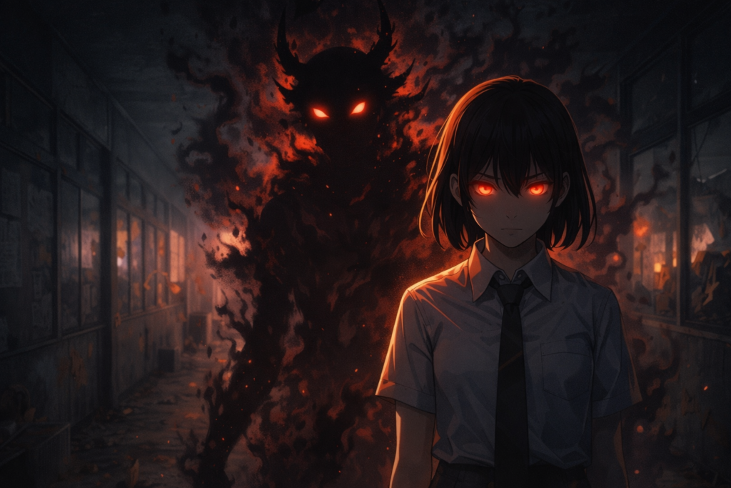 This image highlights Asa Mitaka and the War Devil Yoru, two of the most important characters introduced in Chainsaw Man Part 2.