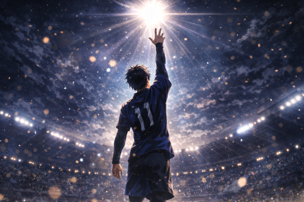 This image represents Ego’s “1% miracle” philosophy, where players must push beyond limits to reach the single moment of greatness.