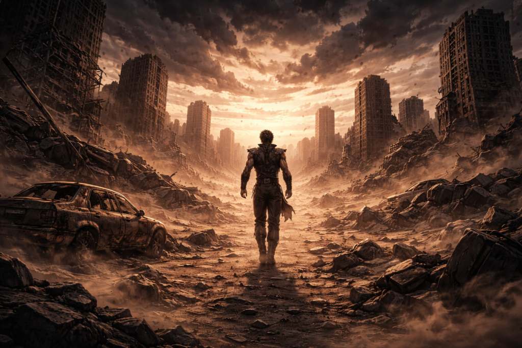 The devastated world after nuclear war where the story of Fist of the North Star takes place.