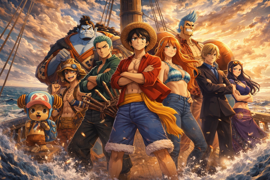 Represents the core theme of friendship and adventure that defines One Piece.