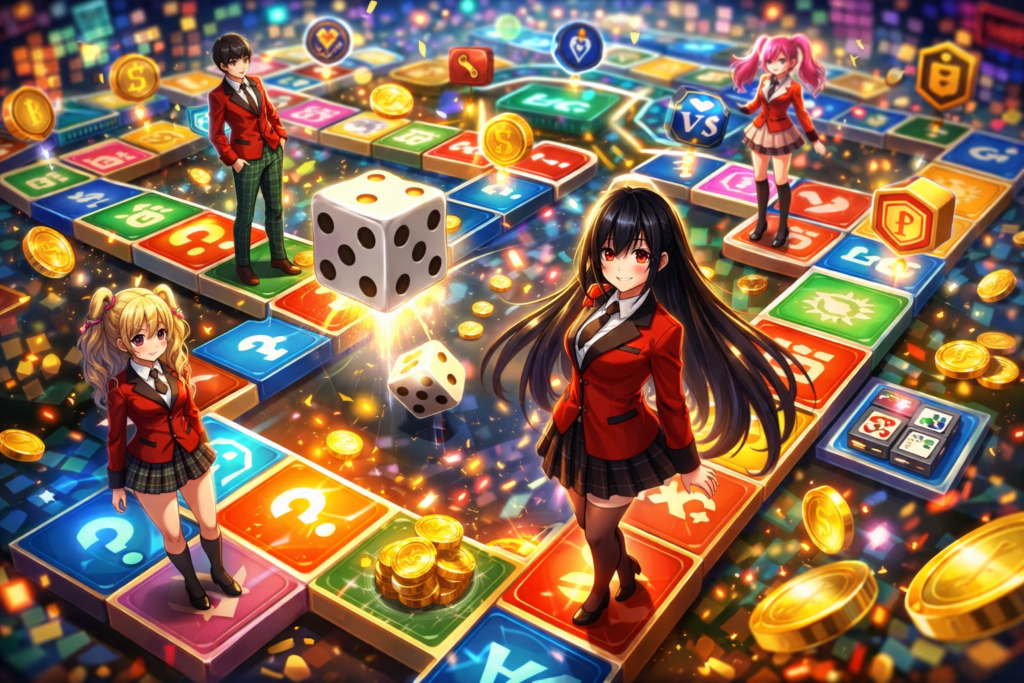 Visualizes the core gameplay mechanics, helping readers understand the board game concept instantly.