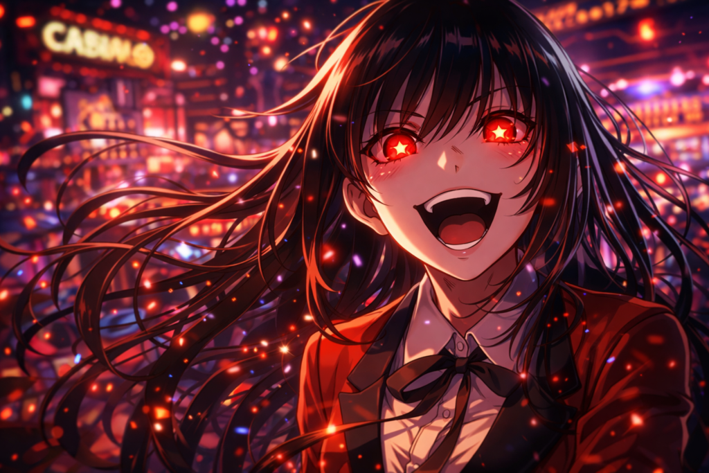 Adds a human/emotional touch reflecting the passion and thrill of gambling in Kakegurui.