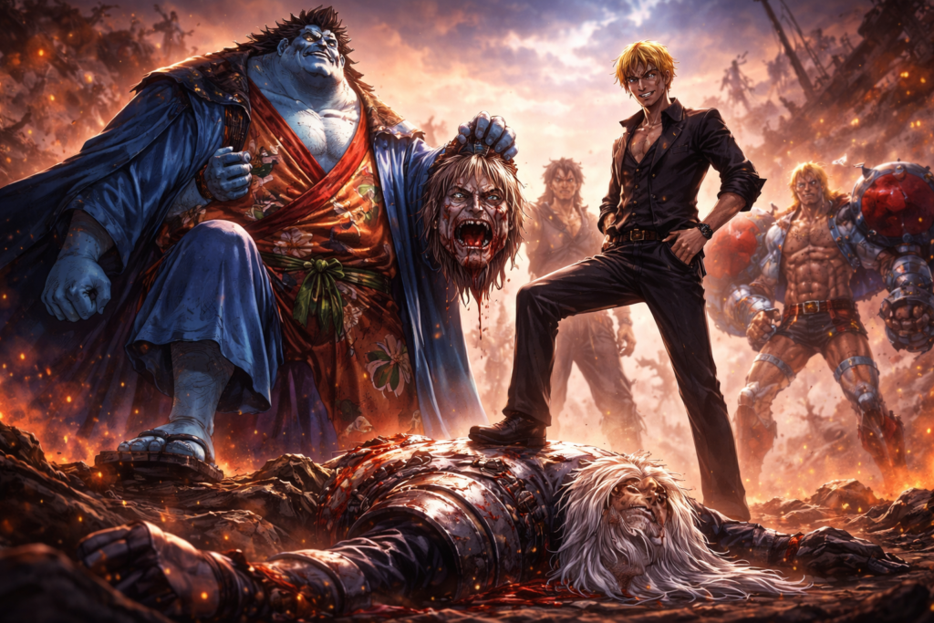 Symbolizes the fall of the so-called “Gods” and the rise of the Straw Hats as true dominant forces.