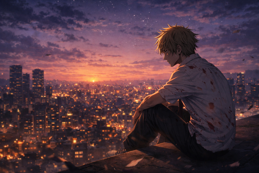 Represents the bittersweet and reflective tone of Chapter 232’s conclusion.