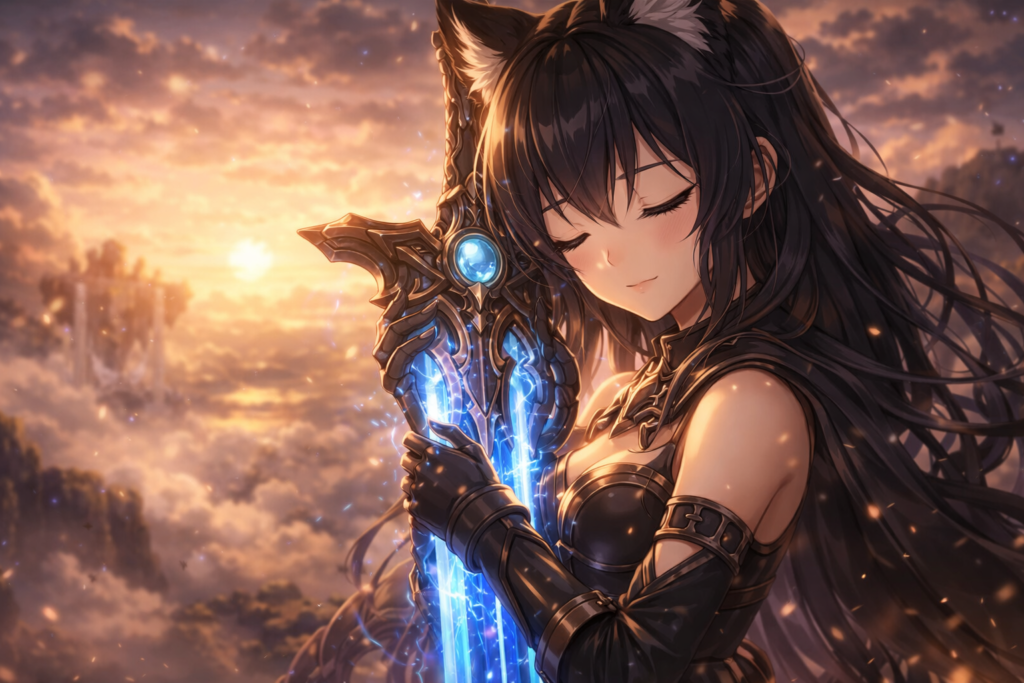 A softer, emotional scene showing the bond between Fran and Master, adding depth to your blog.