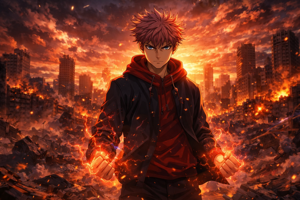 This visual focuses on the emotional side of the story, highlighting the protagonist’s determination and guilt after previous events, showing how personal stakes drive the narrative.