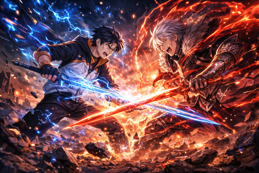 A dynamic action scene highlighting the high-stakes battles expected in Re:Zero Season 4, which is set to become one of the biggest anime releases of Spring 2026.