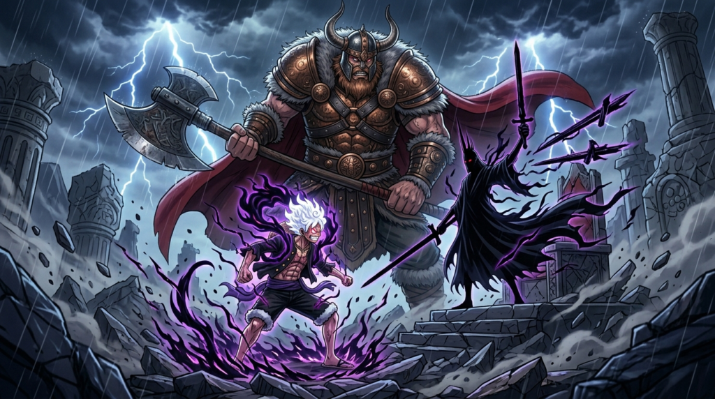 The ultimate confrontation—this image represents the battle that could divide the entire One Piece world.