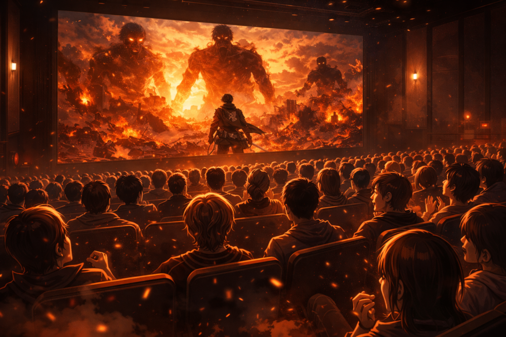 Represents the shared fan experience and excitement of watching the movie in theaters.