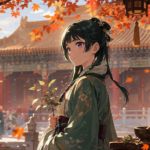 Autumn serenity in a palace courtyard