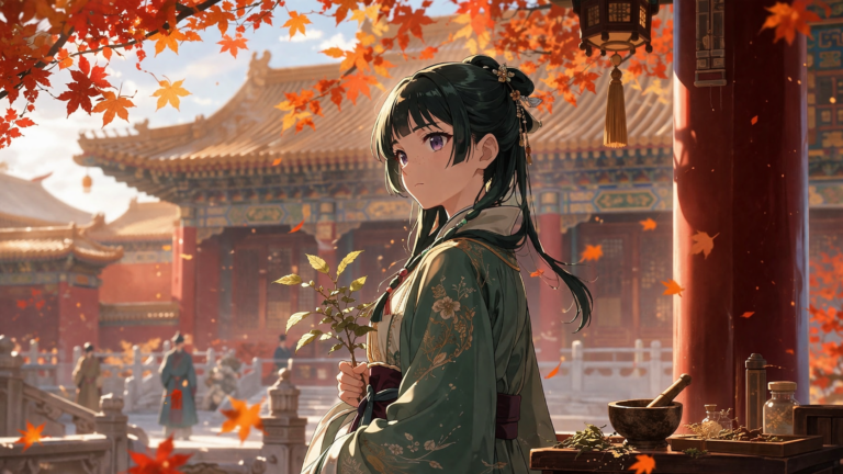 Autumn serenity in a palace courtyard