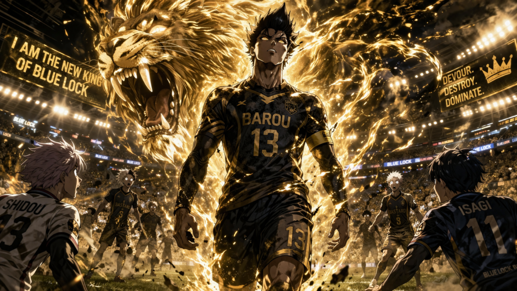 Captures Barou’s powerful comeback and his declaration as the new king.