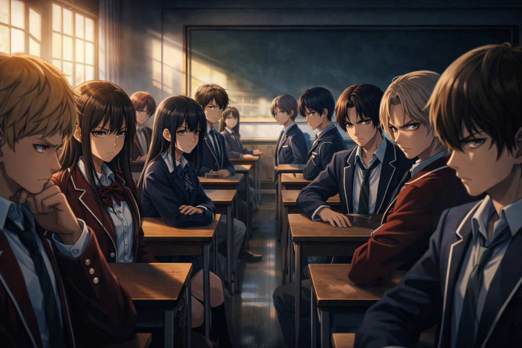 The arrival of new first-year students introduces fresh rivalries, setting the tone for the intense Second Year arc.