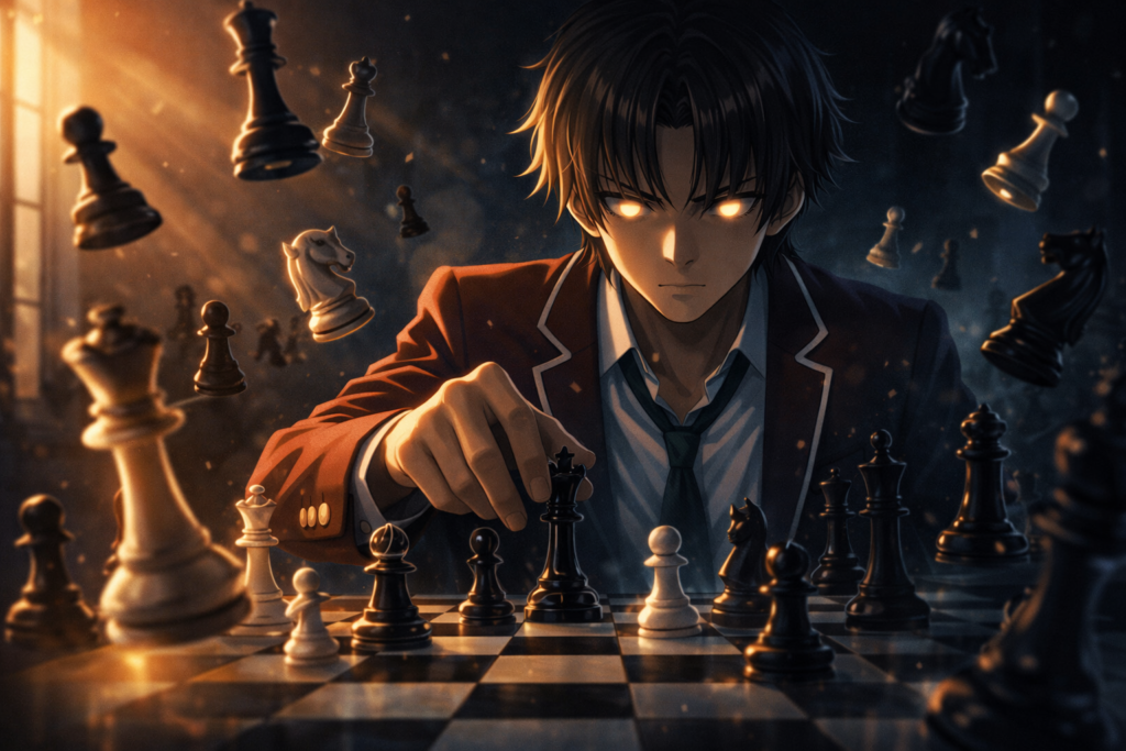 Represents the core theme of the series—strategic mind games where every move can change the outcome.