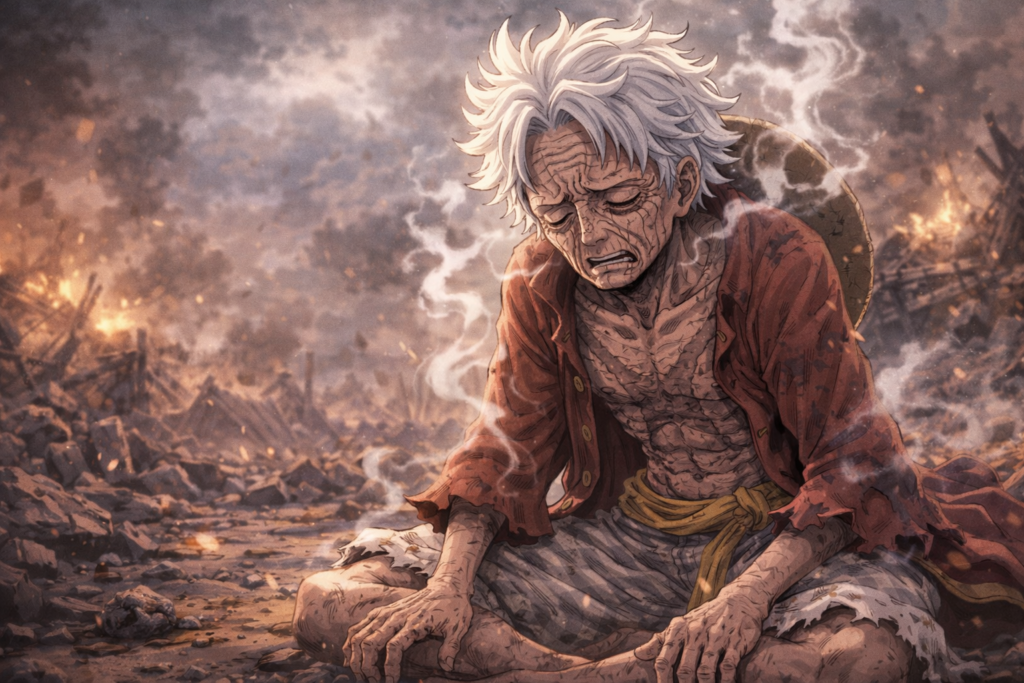 Luffy reaches his limit after Gear 5, leaving him vulnerable at the worst possible moment.