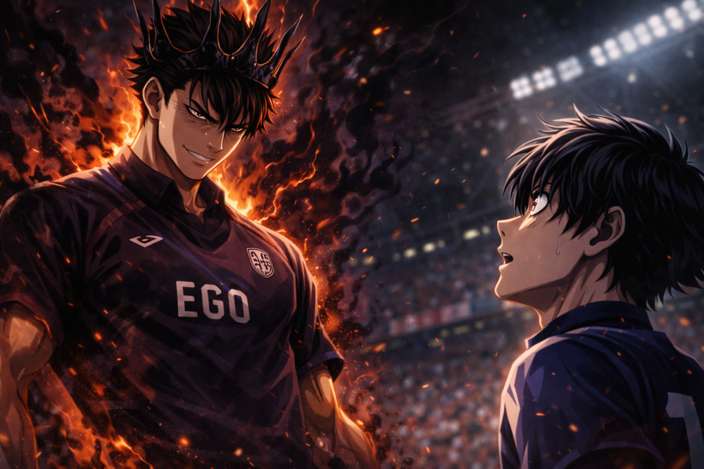 Captures the psychological clash—Barou’s dominance and Isagi’s internal struggle.