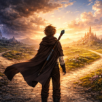 Crossroads of destiny at dusk