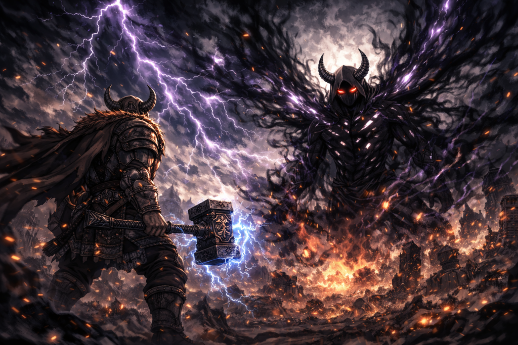 Prince Loki stands fearlessly against Imu, setting the stage for a legendary clash that could change Elbaf forever.