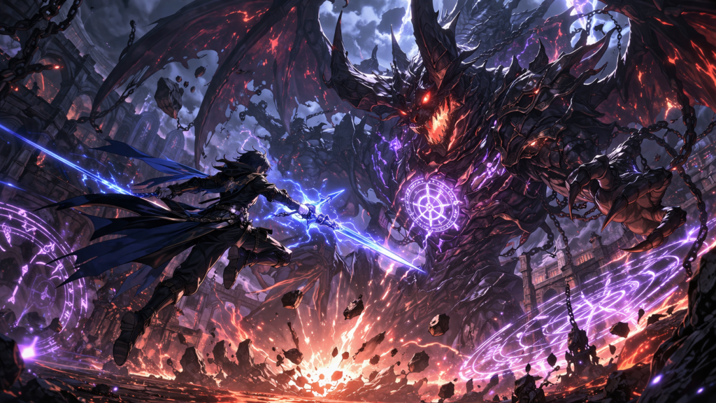 An intense boss fight visual that reflects the game’s combat depth and adrenaline-filled moments.