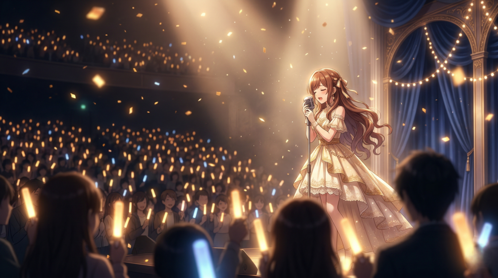 Captures the emotional opening performance vibe inspired by Dean Fujioka’s musical presence.