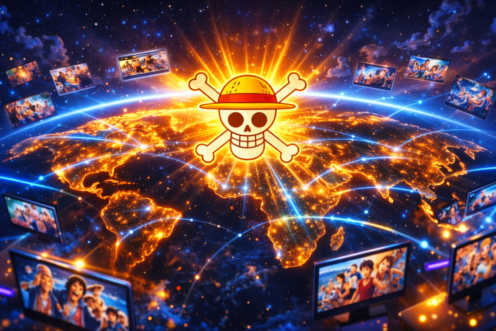 Symbolizes how One Piece has become a global entertainment phenomenon.