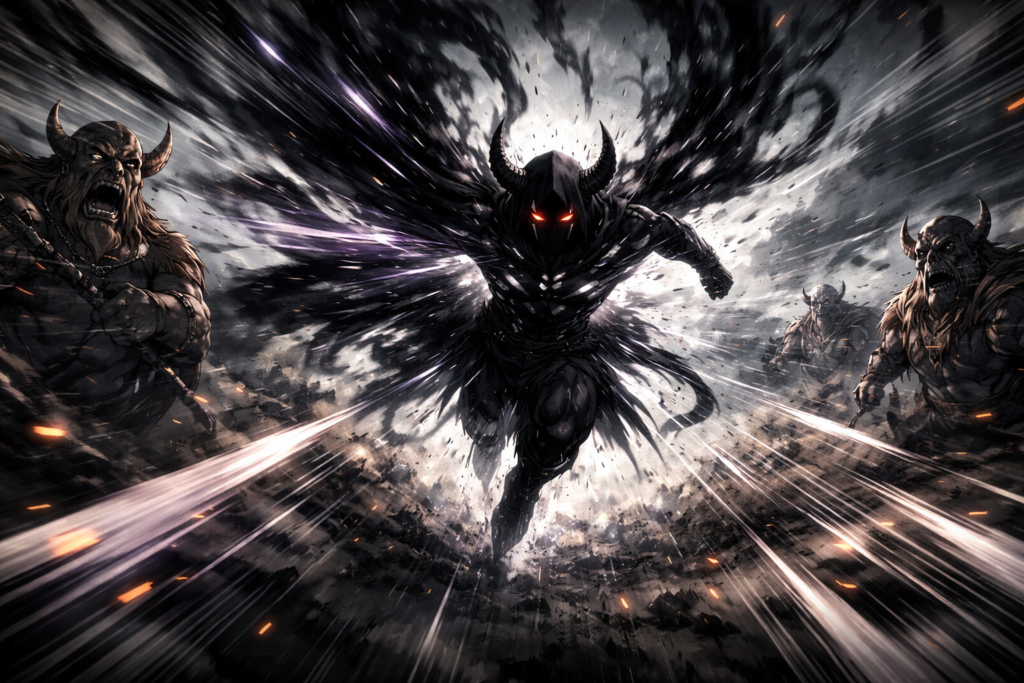 Imu showcases unmatched speed, moving faster than even elite warriors can perceive, leaving destruction in his wake.