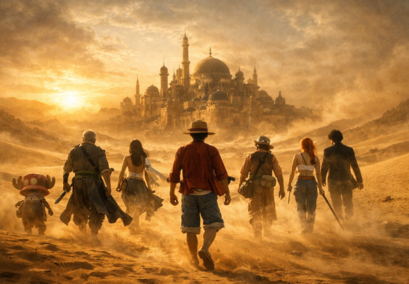 Straw Hats journey through the desert