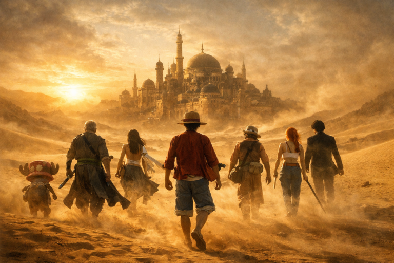 Straw Hats journey through the desert