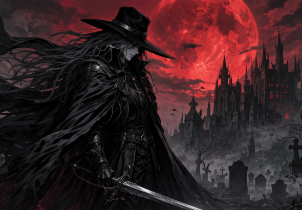 Vampire hunter beneath the blood moon